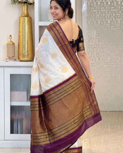 Premium Banarasi Soft Silk Saree | Classic Zari Weave | Bridal & Festive | With Blouse Piece - Rosepetals Luxe