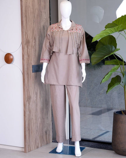Premium Dhabu Cotton Kurti Palazzo Set For Women Festive Party Wear Ethnic Co Ord Set - Rosepetals Luxe