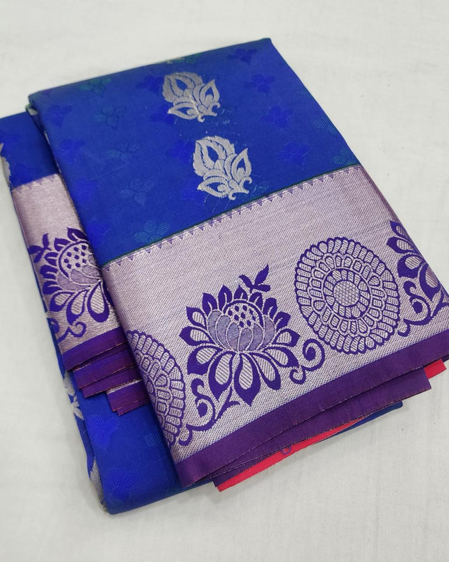 Premium Embossed Plain Silk Saree | Festivals and Weddings - Rosepetals Luxe