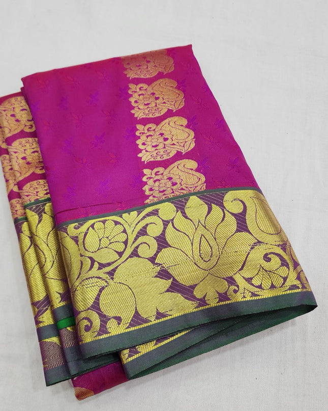 Premium Embossed Plain Silk Saree | Festivals and Weddings - Rosepetals Luxe
