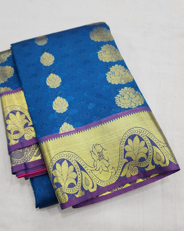 Premium Embossed Plain Silk Saree | Festivals and Weddings - Rosepetals Luxe