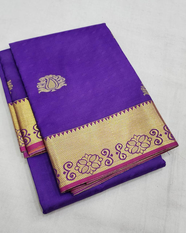 Premium Embossed Plain Silk Saree | Festivals and Weddings - Rosepetals Luxe