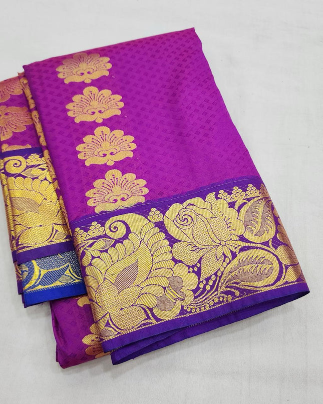 Premium Embossed Plain Silk Saree | Festivals and Weddings - Rosepetals Luxe