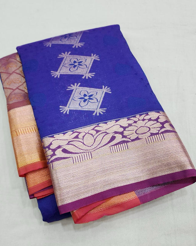 Premium Embossed Plain Silk Saree | Festivals and Weddings - Rosepetals Luxe