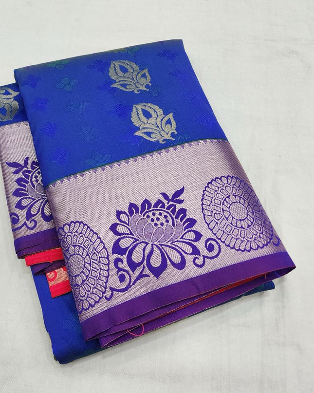 Premium Embossed Plain Silk Saree | Festivals and Weddings - Rosepetals Luxe