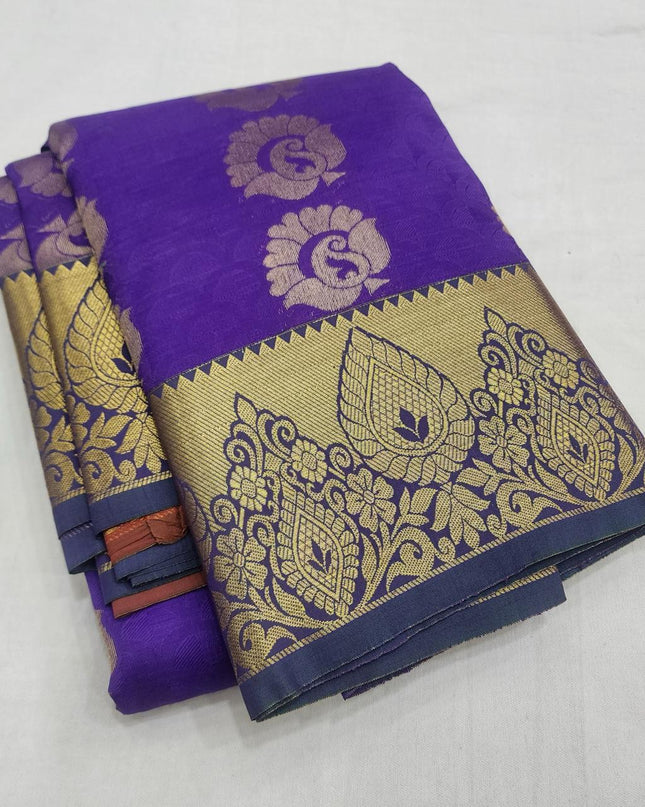 Premium Embossed Plain Silk Saree | Festivals and Weddings - Rosepetals Luxe