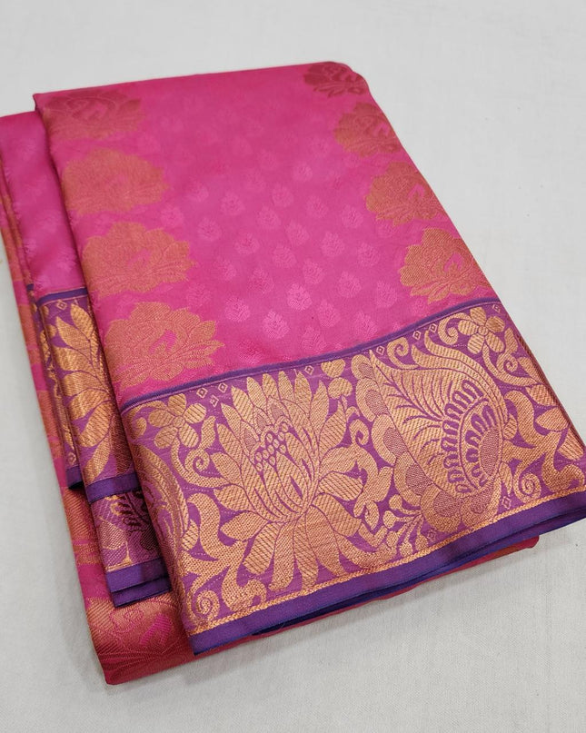Premium Embossed Plain Silk Saree | Festivals and Weddings - Rosepetals Luxe