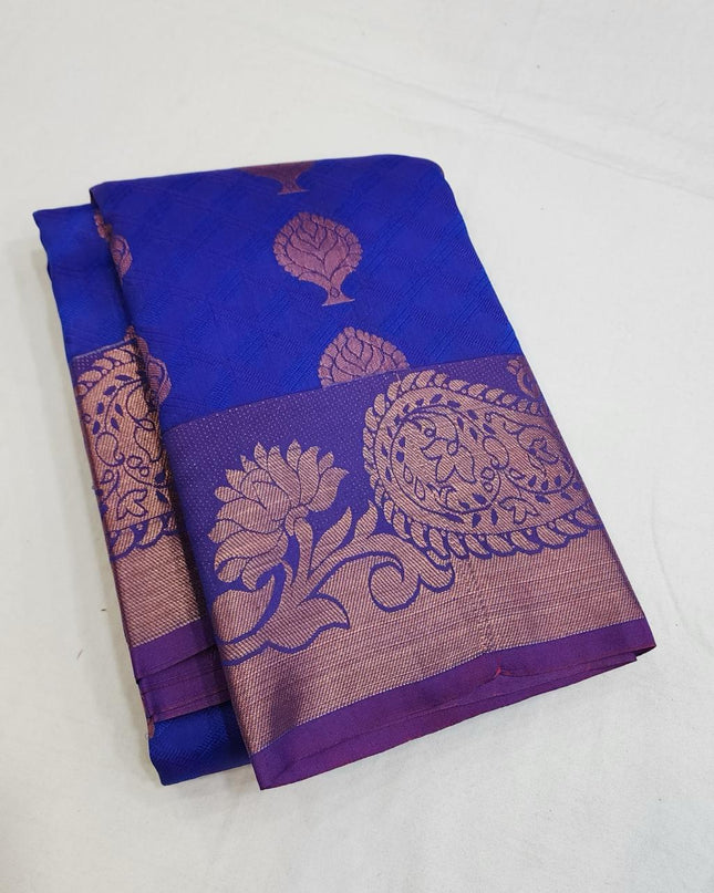 Premium Embossed Plain Silk Saree | Festivals and Weddings - Rosepetals Luxe