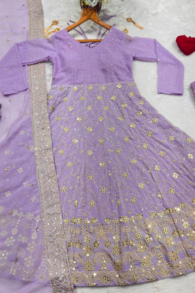 Premium Faux Blooming Anarkali Suit Set - Rosepetals Luxe
