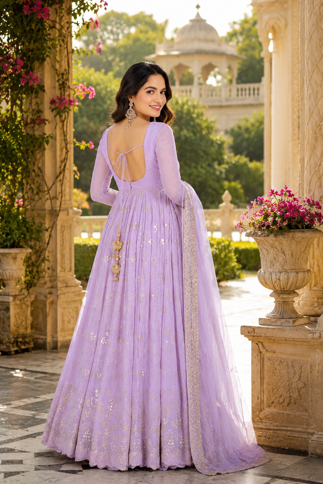 Premium Faux Blooming Anarkali Suit Set - Rosepetals Luxe