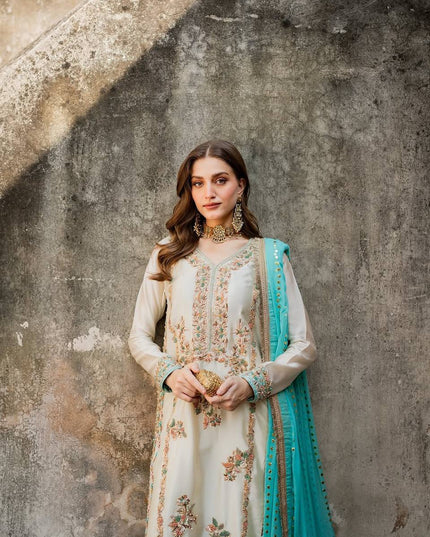 Premium GMY Silk Embroidered Top Palazzo & Dupatta Set with Sequence & Rivet Moti Work - Rosepetals Luxe