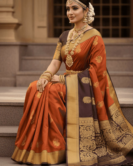Premium Kanchipuram Luxe Silk Saree | Trending Colour Collection - Rosepetals Luxe