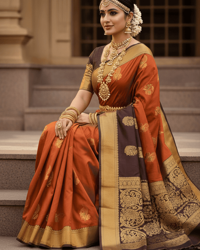 Premium Kanchipuram Luxe Silk Saree | Trending Colour Collection - Rosepetals Luxe