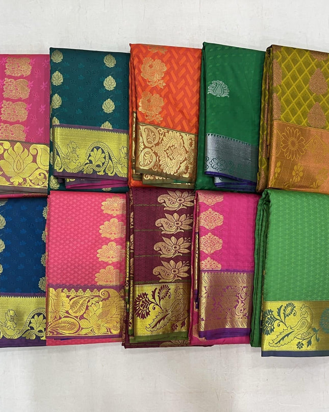 Premium Kanchipuram Luxe Silk Saree | Trending Colour Collection - Rosepetals Luxe