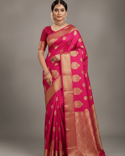 Premium Kanchipuram Luxe Silk Saree | Trending Colour Collection - Rosepetals Luxe