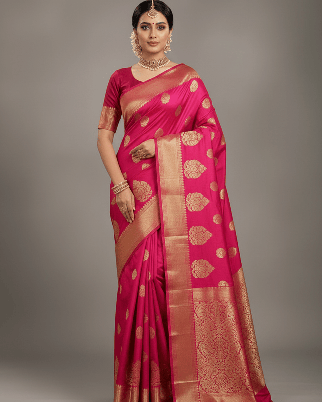 Premium Kanchipuram Luxe Silk Saree | Trending Colour Collection - Rosepetals Luxe