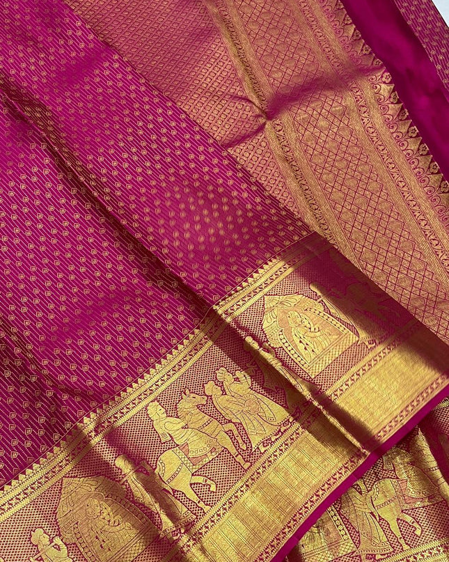 Premium Kanchipuram Pure Silk Saree | Bridal Collection - Rosepetals Luxe