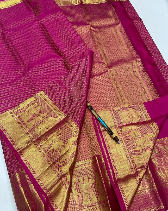 Premium Kanchipuram Pure Silk Saree | Bridal Collection - Rosepetals Luxe