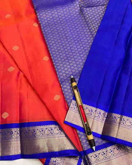 Premium Kanchipuram Pure Silk Saree | Korvai Butta Design | Silk Mark Certified | Red - Rosepetals Luxe