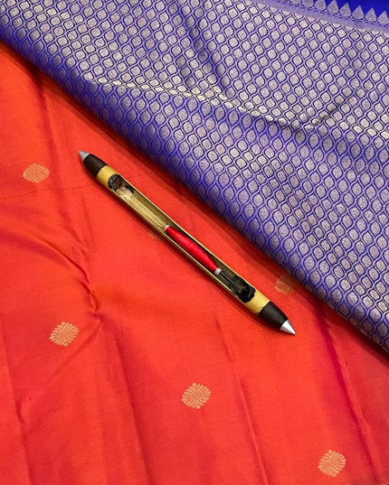 Premium Kanchipuram Pure Silk Saree | Korvai Butta Design | Silk Mark Certified | Red - Rosepetals Luxe