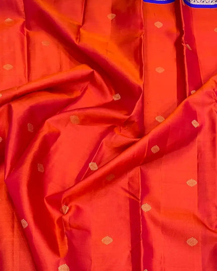 Premium Kanchipuram Pure Silk Saree | Korvai Butta Design | Silk Mark Certified | Red - Rosepetals Luxe