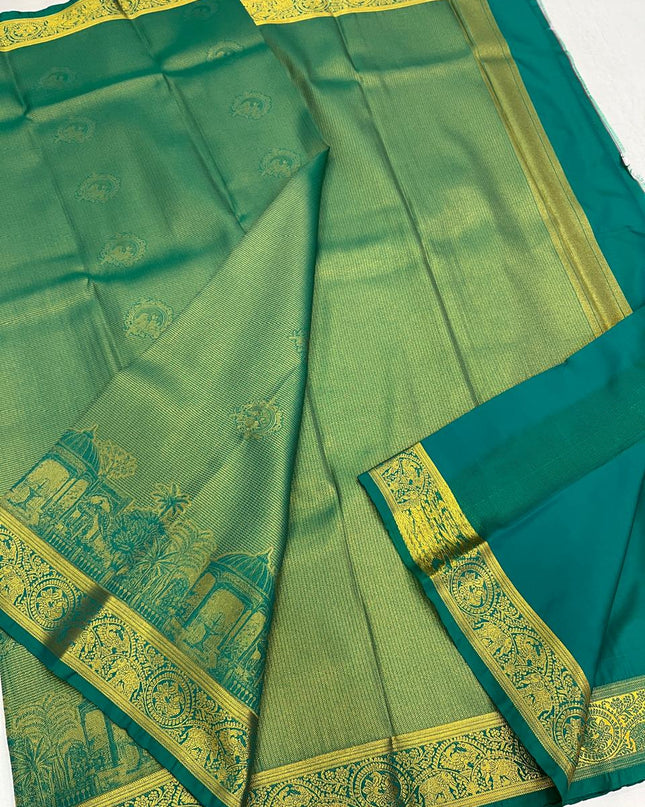 Premium Kanchipuram Soft Silk Saree Collection | Perfect for Festivals, Weddings - Rosepetals Luxe