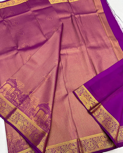 Premium Kanchipuram Soft Silk Saree Collection | Perfect for Festivals, Weddings - Rosepetals Luxe