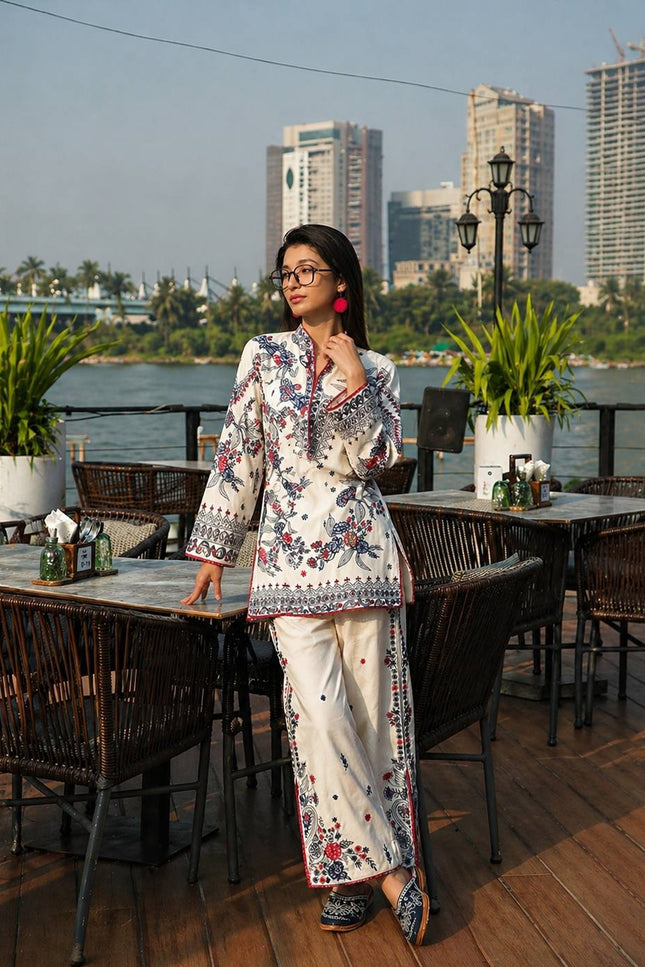 Premium Maslin Cotton Kurti & Plazzo Set | Heavy Embroidery & Handmade Latkan - Rosepetals Luxe