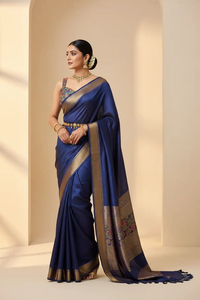Premium Position Banarasi Mina Weaving Blouse | 12 Needle Work - Rosepetals Luxe