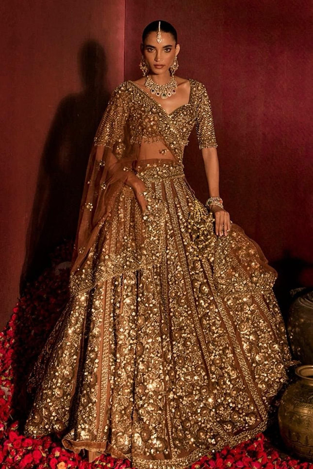 Premium Soft Butterfly Net Lehenga Choli With Embroidery & Heavy Glass Sequins Work - Rosepetals Luxe
