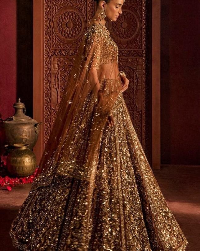 Premium Soft Butterfly Net Lehenga Choli With Embroidery & Heavy Glass Sequins Work - Rosepetals Luxe