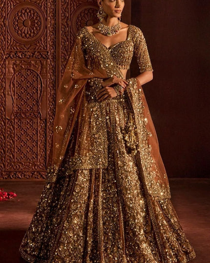 Premium Soft Butterfly Net Lehenga Choli With Embroidery & Heavy Glass Sequins Work - Rosepetals Luxe