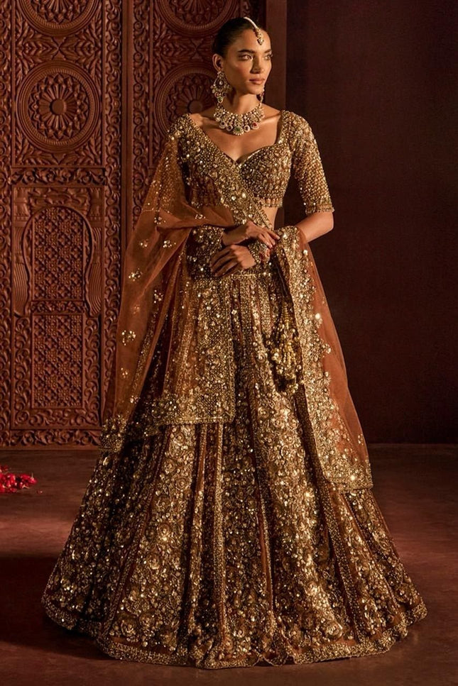Premium Soft Butterfly Net Lehenga Choli With Embroidery & Heavy Glass Sequins Work - Rosepetals Luxe