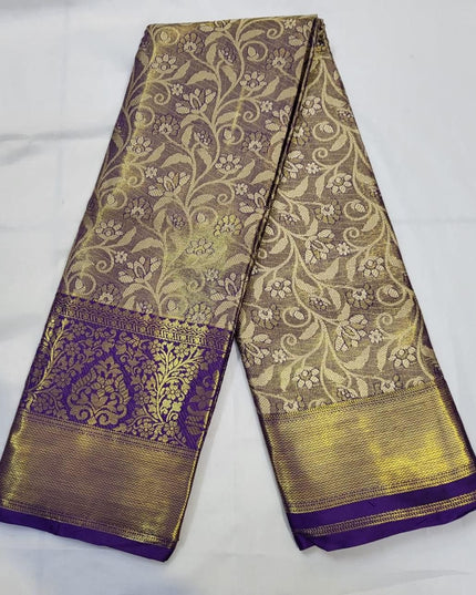 Premium Soft Kanjivaram Silk Saree with Zari Weaving Border & Rich Pallu - Rosepetals Luxe
