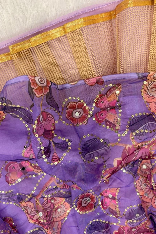 Premium Taby Silk Lehenga With Beautiful Embroidery Sequins Work - Rosepetals Luxe
