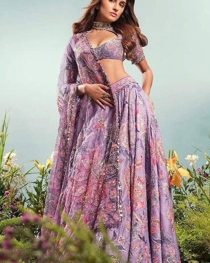Premium Taby Silk Lehenga With Beautiful Embroidery Sequins Work - Rosepetals Luxe