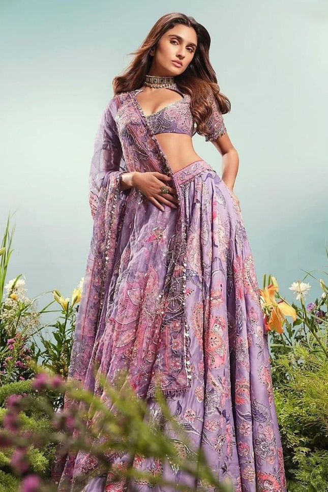 Premium Taby Silk Lehenga With Beautiful Embroidery Sequins Work - Rosepetals Luxe