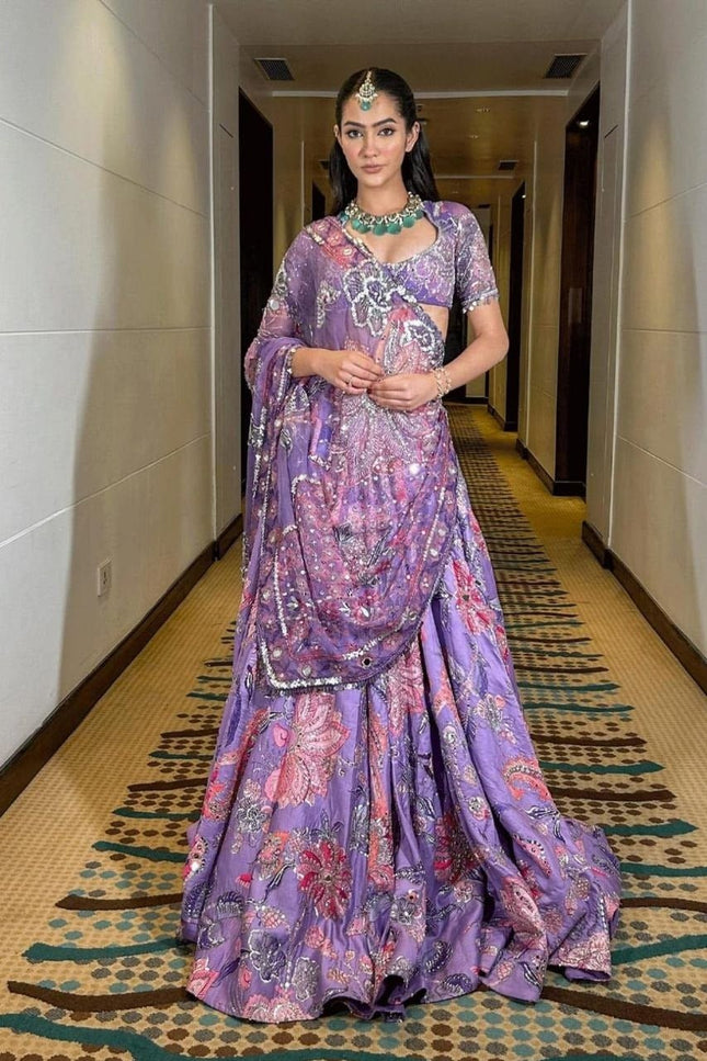 Premium Taby Silk Lehenga With Beautiful Embroidery Sequins Work - Rosepetals Luxe