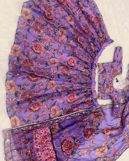 Premium Taby Silk Lehenga With Beautiful Embroidery Sequins Work - Rosepetals Luxe