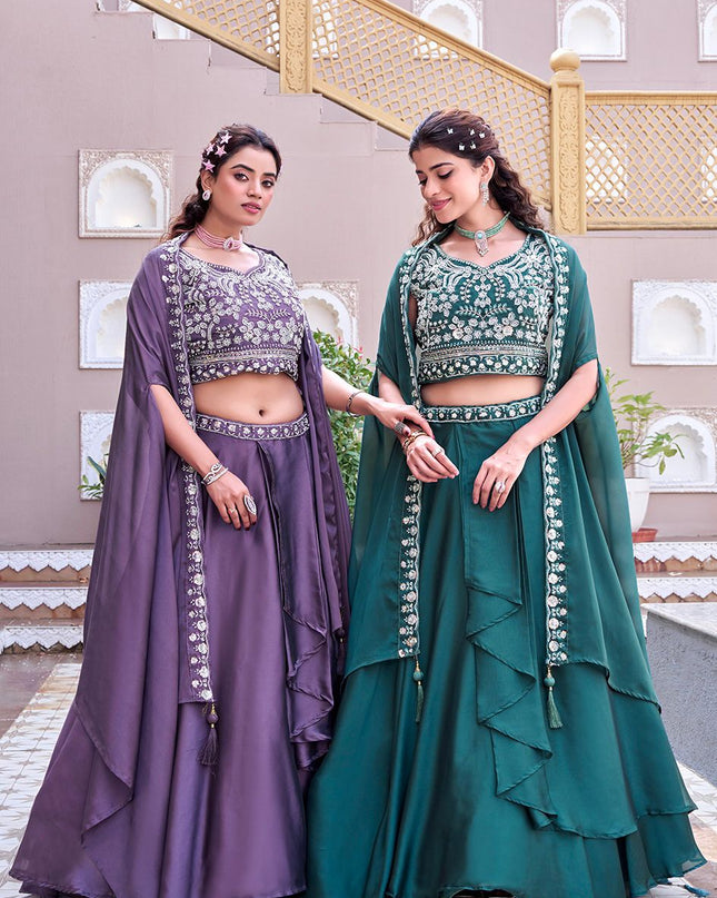 Premium Wedding Special Lehenga Choli | Pure Rangoli Silk | Heavy Embroidery & Sequence Work | Perfect For Wedding - Rosepetals Luxe