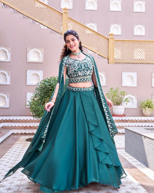 Premium Wedding Special Lehenga Choli | Pure Rangoli Silk | Heavy Embroidery & Sequence Work | Perfect For Wedding - Rosepetals Luxe