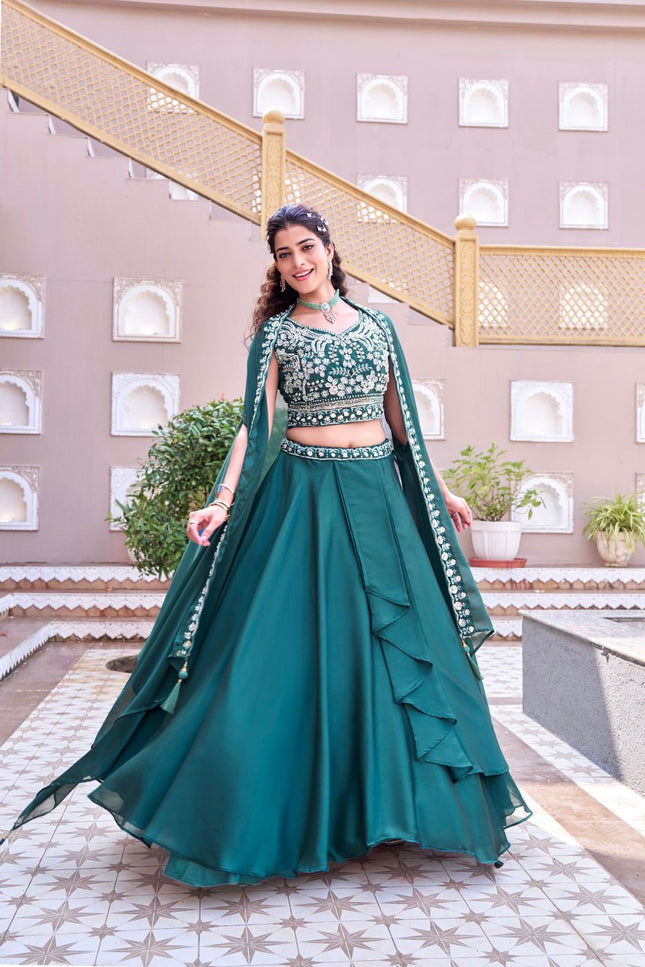 Premium Wedding Special Lehenga Choli | Pure Rangoli Silk | Heavy Embroidery & Sequence Work | Perfect For Wedding - Rosepetals Luxe