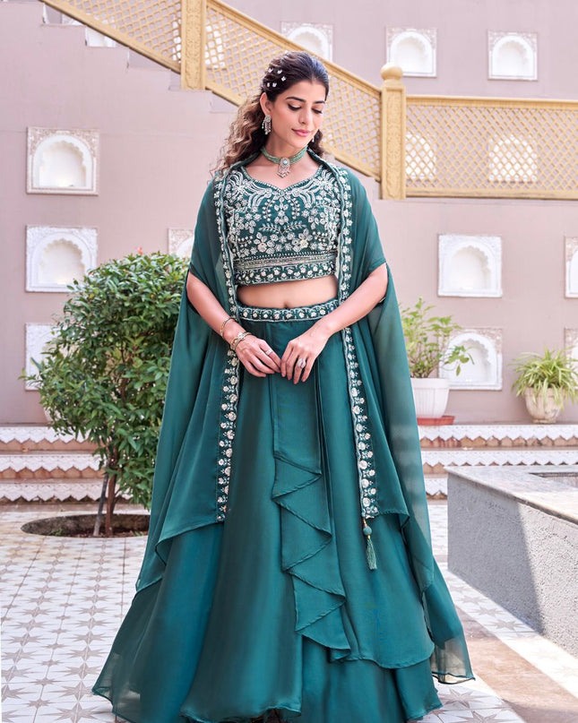 Premium Wedding Special Lehenga Choli | Pure Rangoli Silk | Heavy Embroidery & Sequence Work | Perfect For Wedding - Rosepetals Luxe