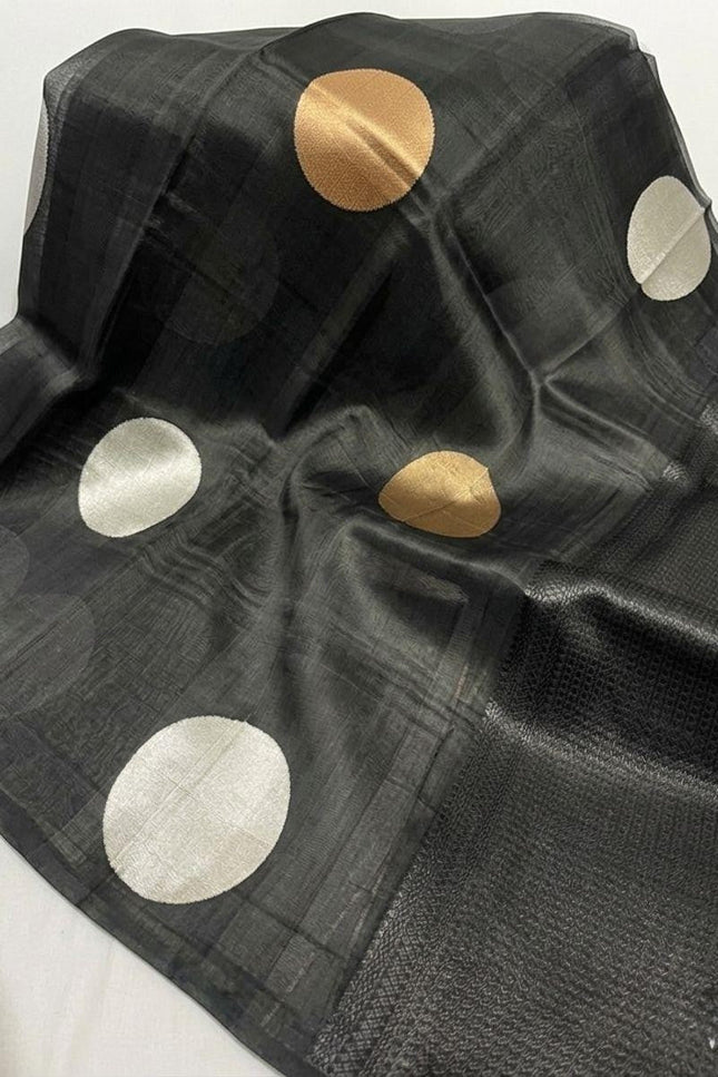 Pure Handloom Kora Silk Saree | Kaduwa Dollar Buta & Fancy Pallu | Silk Mark Certified | Rosepetals Luxe - Rosepetals Luxe