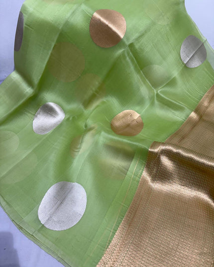 Pure Handloom Kora Silk Saree | Kaduwa Dollar Buta & Fancy Pallu | Silk Mark Certified | Rosepetals Luxe - Rosepetals Luxe