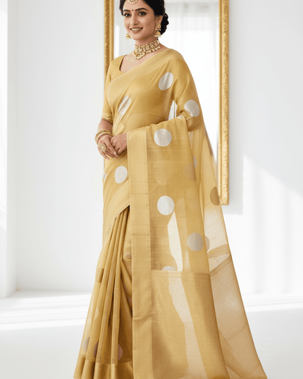 Pure Handloom Kora Silk Saree | Kaduwa Dollar Buta & Fancy Pallu | Silk Mark Certified | Rosepetals Luxe - Rosepetals Luxe