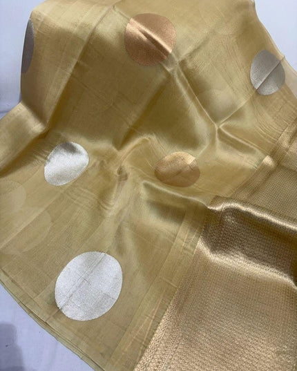 Pure Handloom Kora Silk Saree | Kaduwa Dollar Buta & Fancy Pallu | Silk Mark Certified | Rosepetals Luxe - Rosepetals Luxe