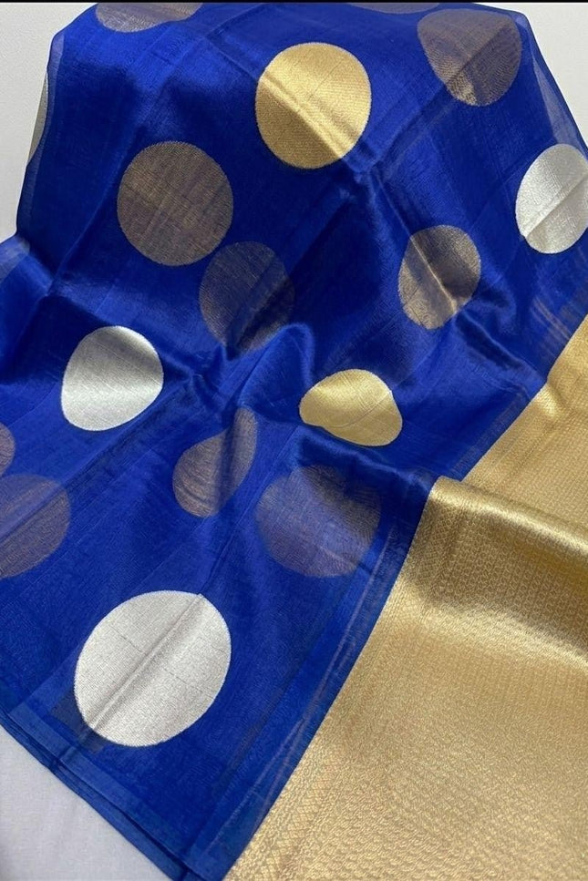 Pure Handloom Kora Silk Saree | Kaduwa Dollar Buta & Fancy Pallu | Silk Mark Certified | Rosepetals Luxe - Rosepetals Luxe