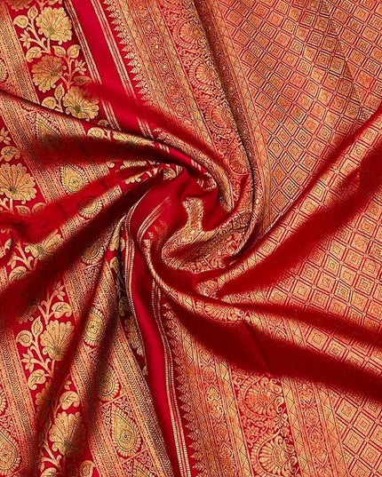 Pure Kanchipuram 2 Gram Gold Zari Bridal Saree | Silk Mark Certified | Handloom - Rosepetals Luxe
