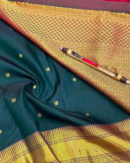Pure Kanchipuram Silk Saree | Fancy Butta Design | Silk Mark Certified - Rosepetals Luxe